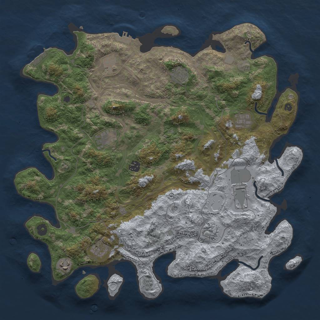 Rust Map: Procedural Map, Size: 4250, Seed: 246, 17 Monuments