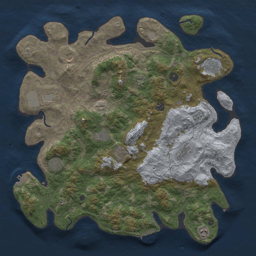 Rust Map: Procedural Map, Size: 4250, Seed: 1754954004, 18 Monuments