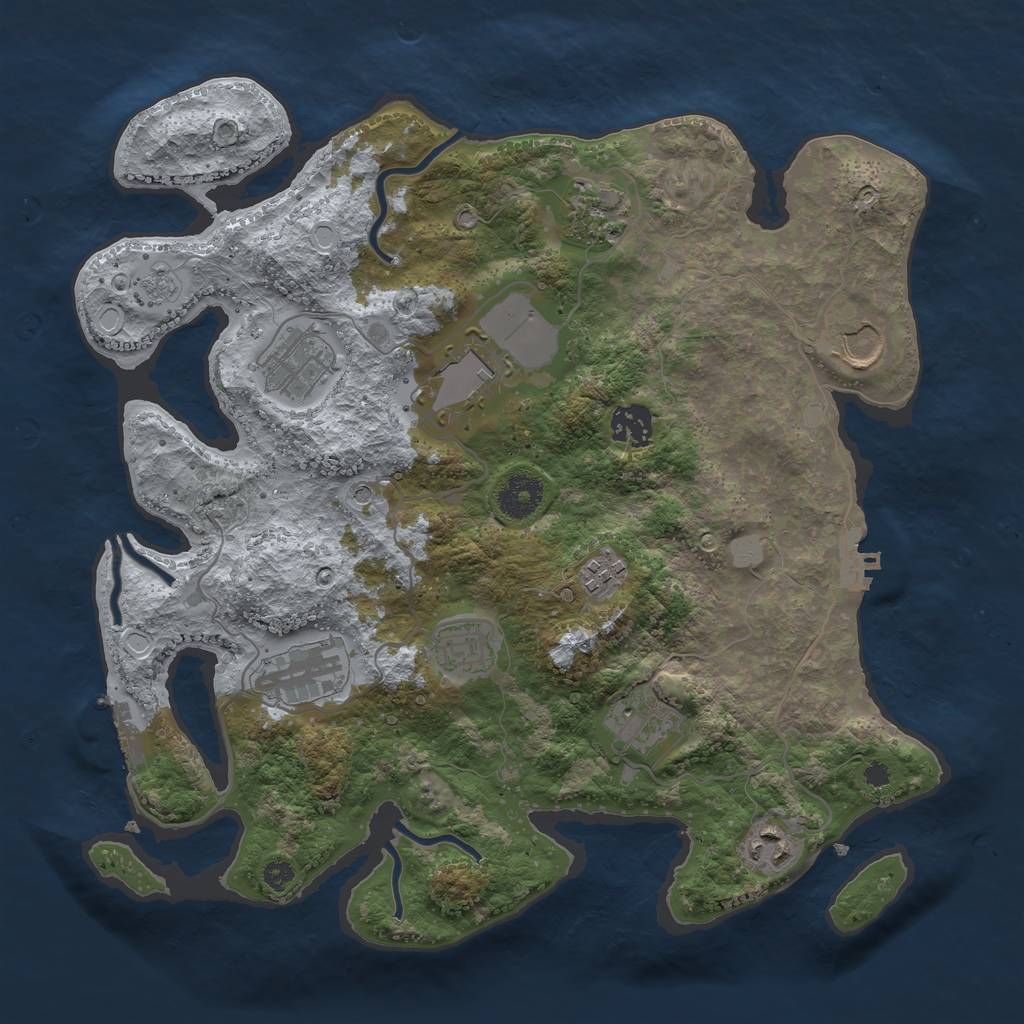 Rust Map: Procedural Map, Size: 3500, Seed: 1593426880, 17 Monuments