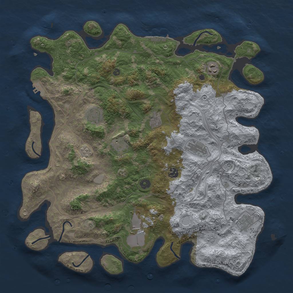 Rust Map: Procedural Map, Size: 4250, Seed: 82579, 16 Monuments