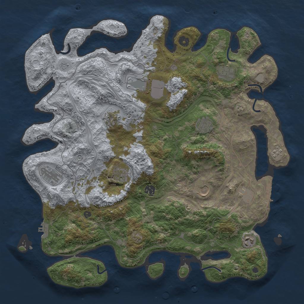 Rust Map: Procedural Map, Size: 4250, Seed: 1700328704, 20 Monuments