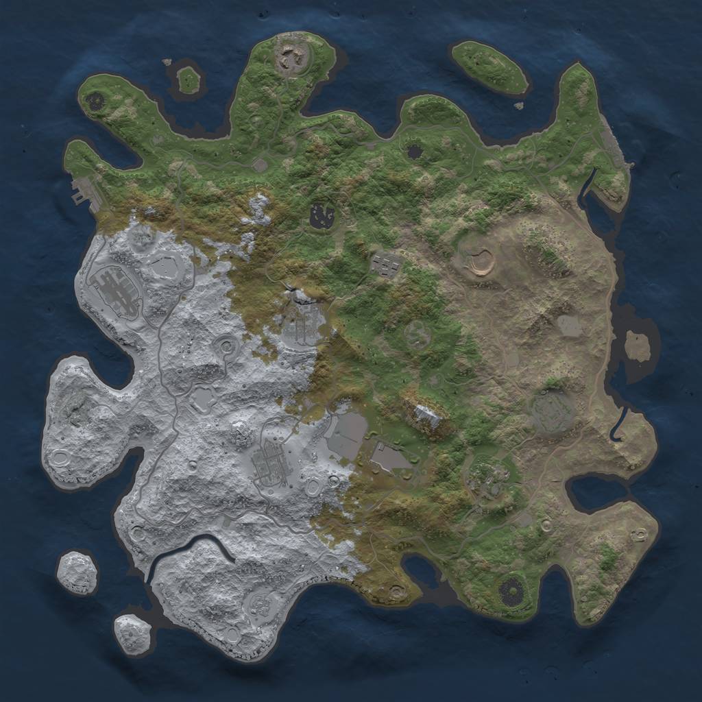 Rust Map: Procedural Map, Size: 4000, Seed: 362679926, 19 Monuments