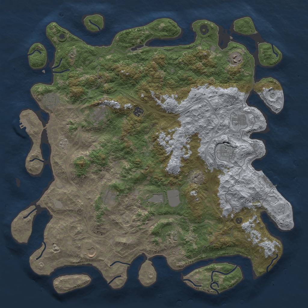 Rust Map: Procedural Map, Size: 4800, Seed: 582423365, 18 Monuments