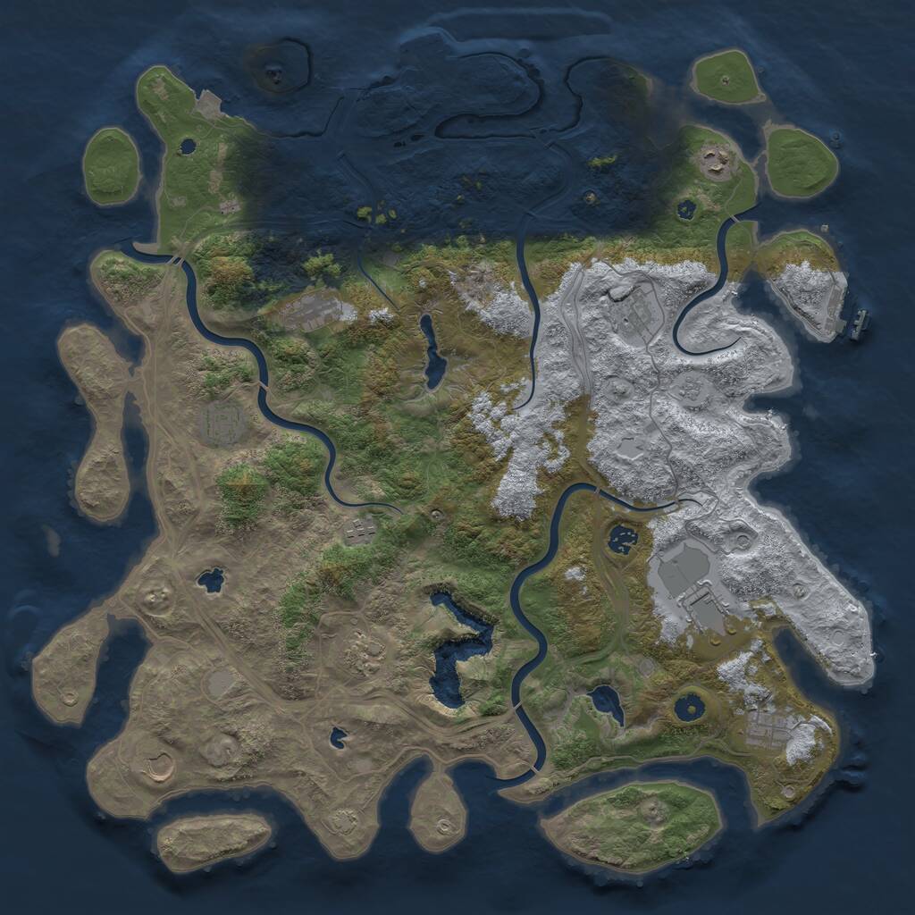 Rust Map: Procedural Map, Size: 4800, Seed: 582423365, 16 Monuments
