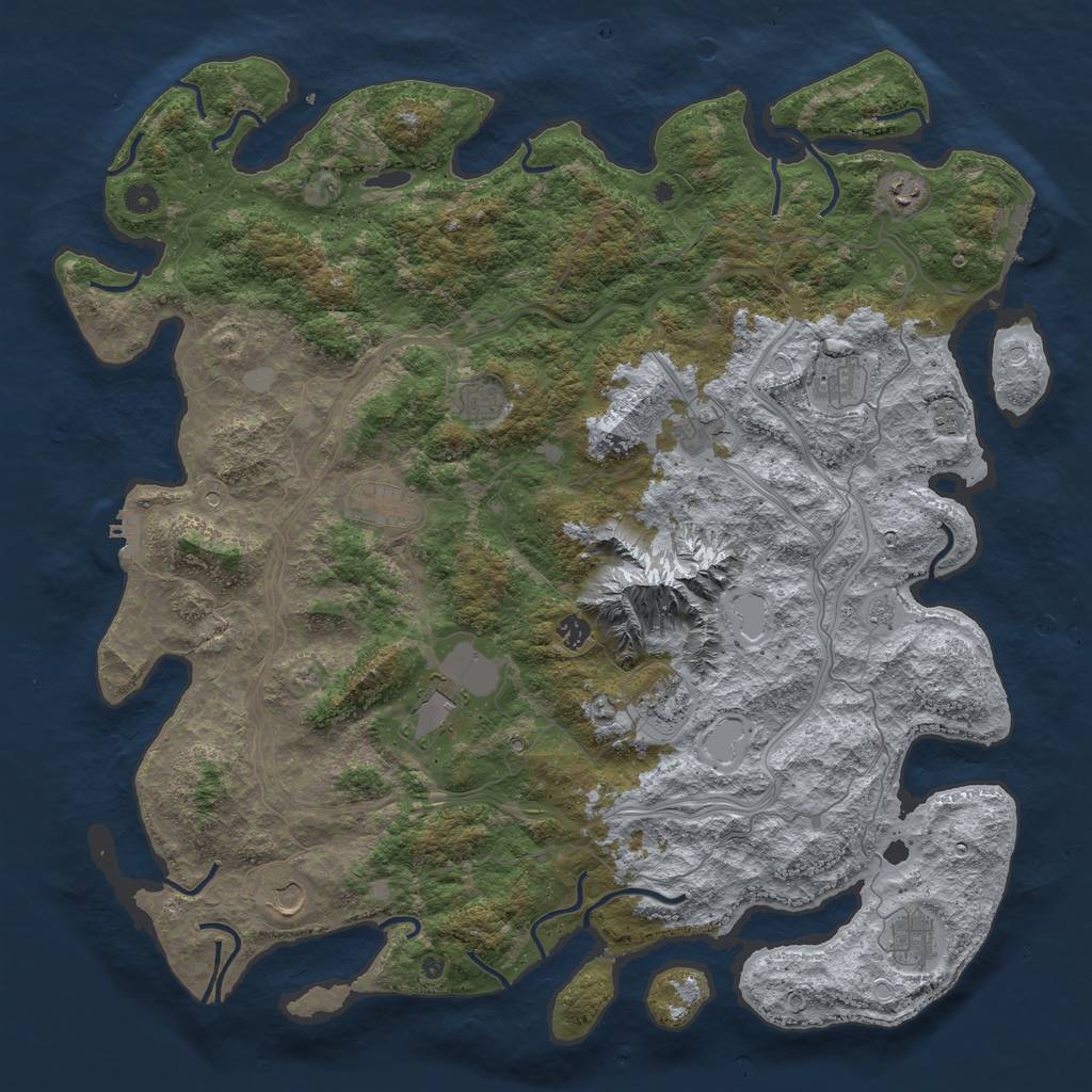 Rust Map: Procedural Map, Size: 5000, Seed: 1118534806, 20 Monuments