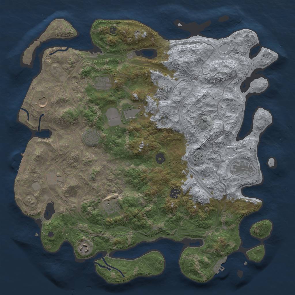 Rust Map: Procedural Map, Size: 4250, Seed: 327539936, 20 Monuments
