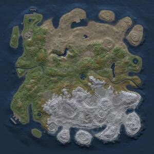 Thumbnail Rust Map: Procedural Map, Size: 4000, Seed: 2147, 14 Monuments