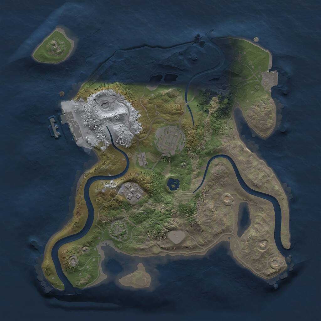 Rust Map: Procedural Map, Size: 2500, Seed: 23123543, 6 Monuments