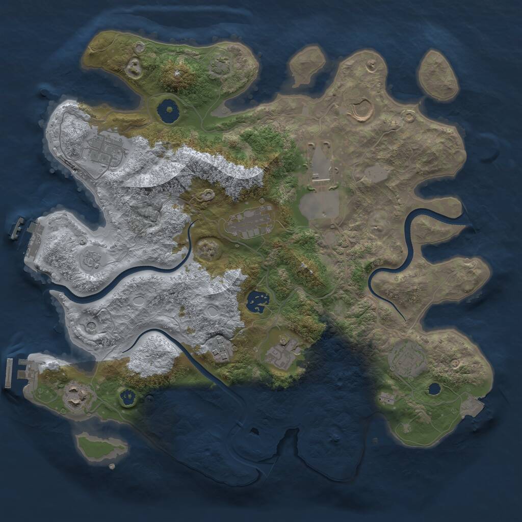 Rust Map: Procedural Map, Size: 3500, Seed: 180490607, 15 Monuments