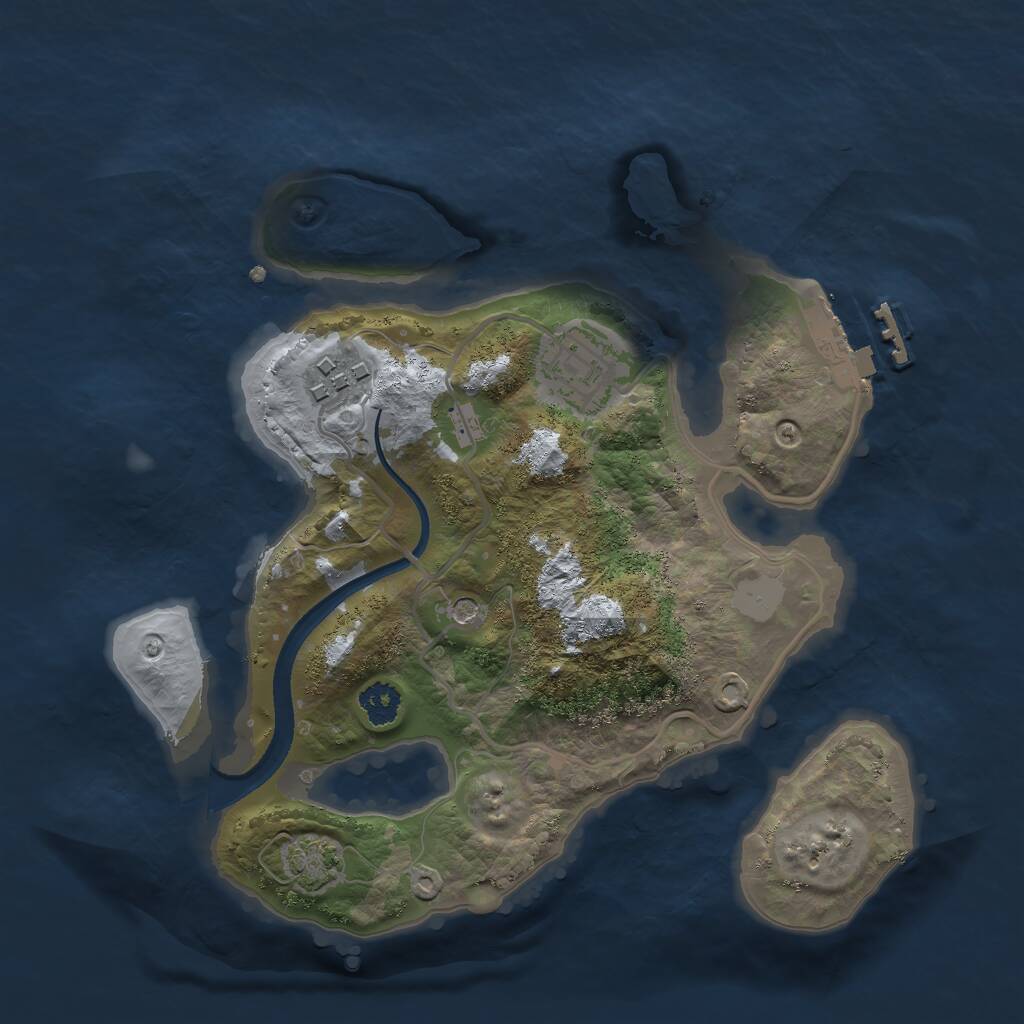 Rust Map: Procedural Map, Size: 2500, Seed: 1096871882, 6 Monuments