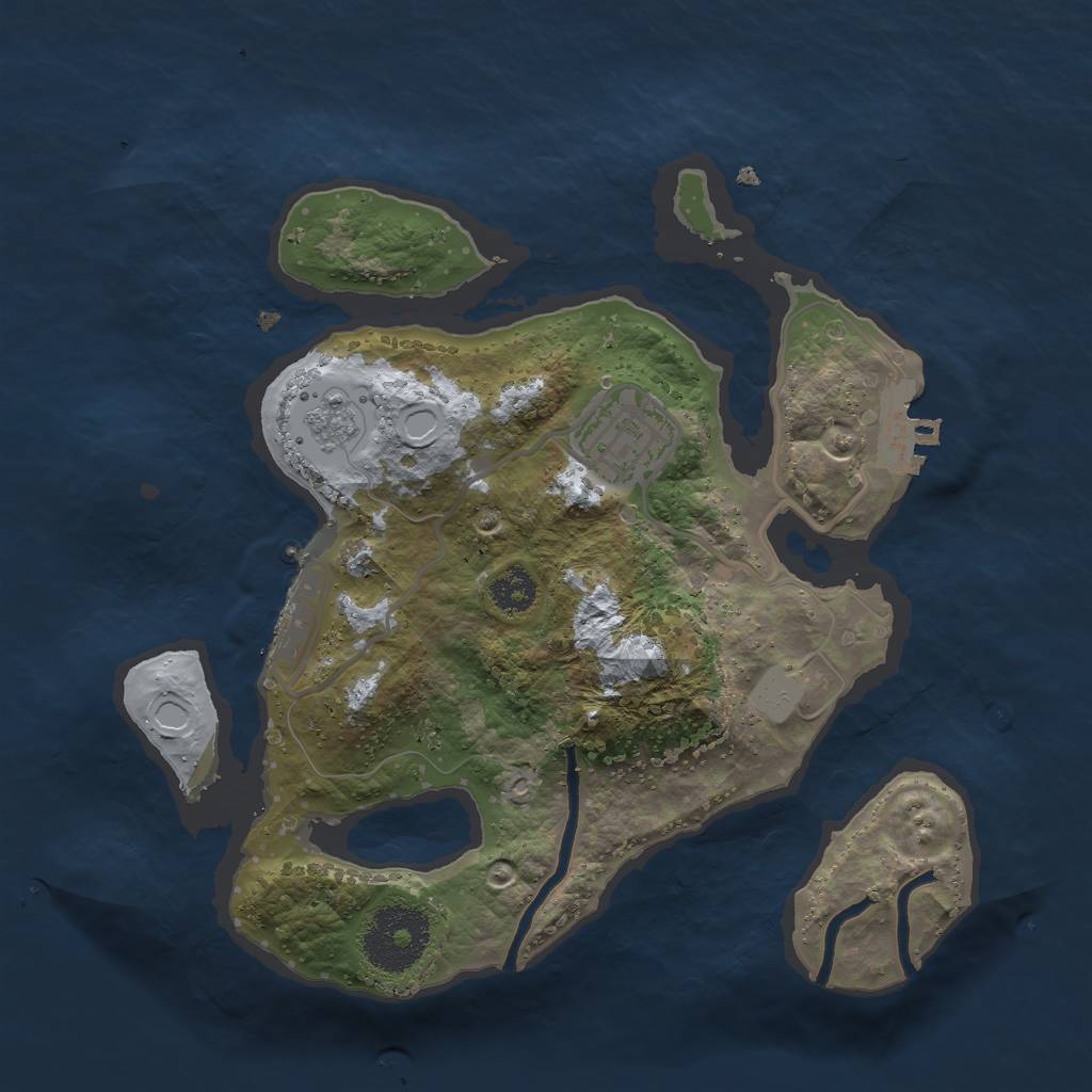 Rust Map: Procedural Map, Size: 2500, Seed: 1096871882, 9 Monuments