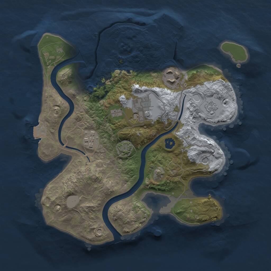 Rust Map: Procedural Map, Size: 2500, Seed: 29988, 8 Monuments