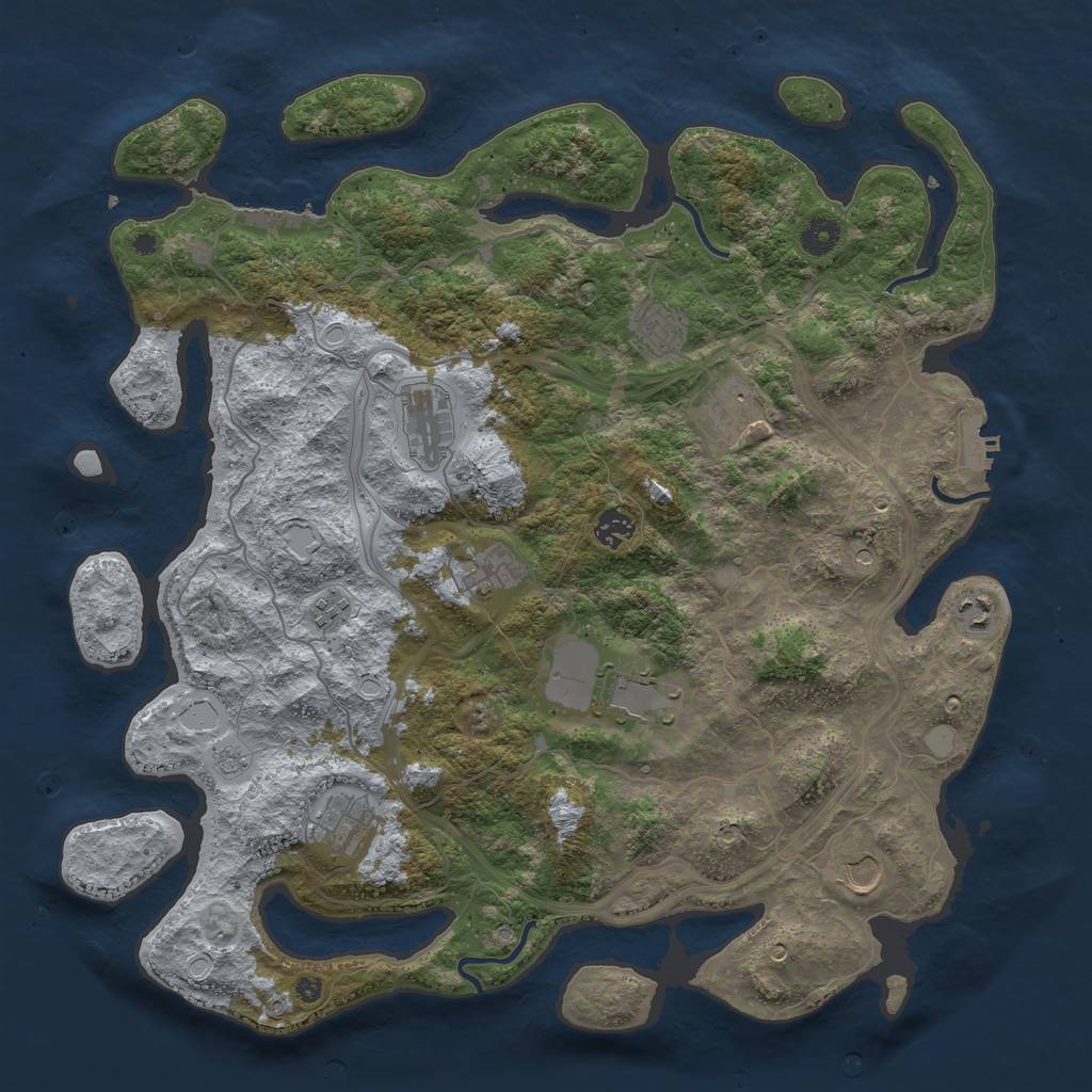 Rust Map: Procedural Map, Size: 4250, Seed: 1116778259, 17 Monuments