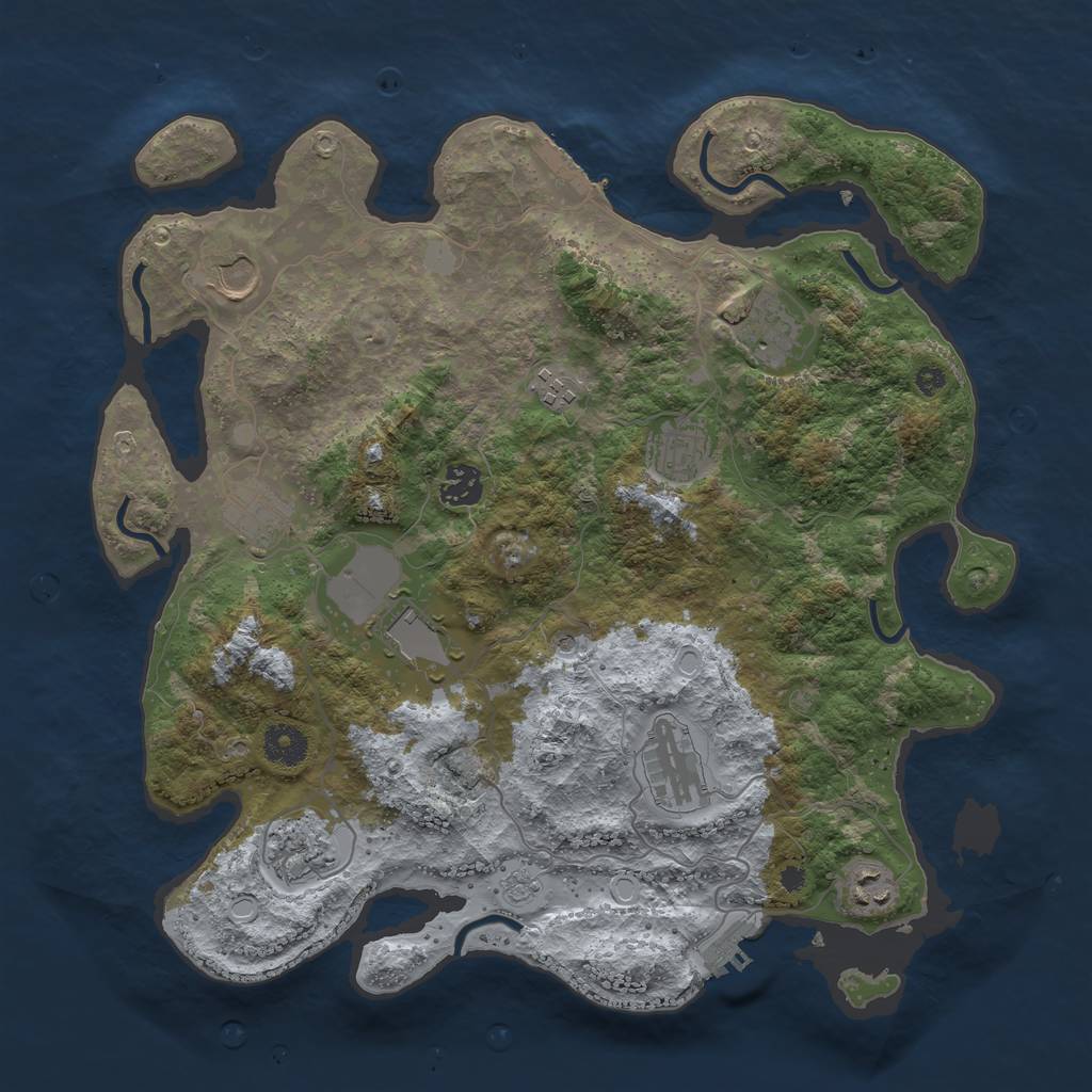 Rust Map: Procedural Map, Size: 3750, Seed: 13654, 19 Monuments
