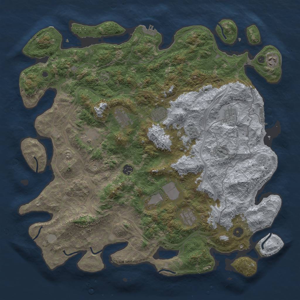 Rust Map: Procedural Map, Size: 4500, Seed: 305265375, 18 Monuments