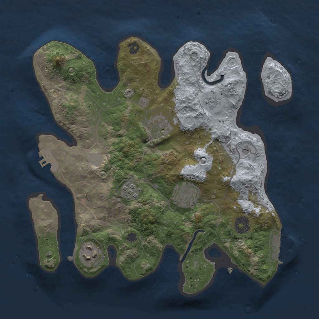 Rust Map: Procedural Map, Size: 2800, Seed: 10756593, 13 Monuments