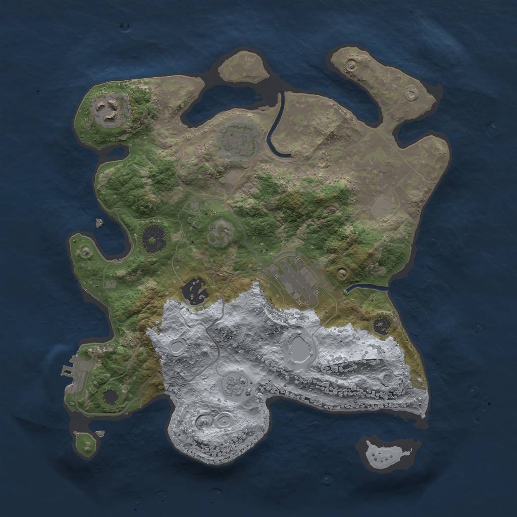 Rust Map: Procedural Map, Size: 3000, Seed: 158886, 11 Monuments