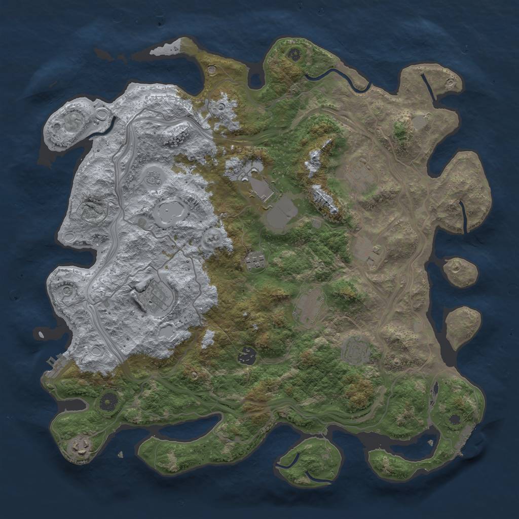 Rust Map: Procedural Map, Size: 4250, Seed: 36047224, 18 Monuments