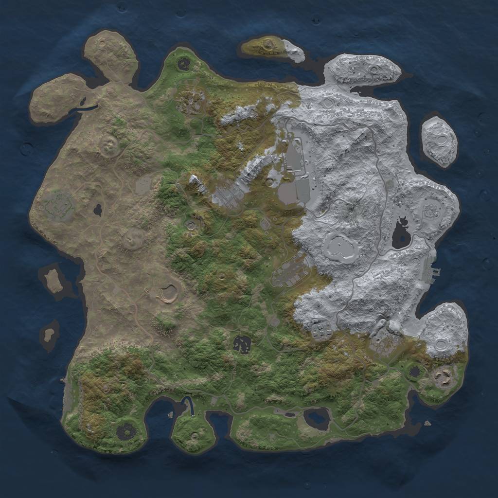 Rust Map: Procedural Map, Size: 4000, Seed: 432523, 19 Monuments