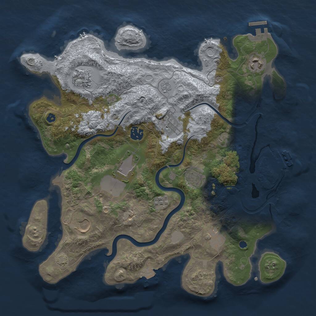 Rust Map: Procedural Map, Size: 3500, Seed: 65157002, 15 Monuments