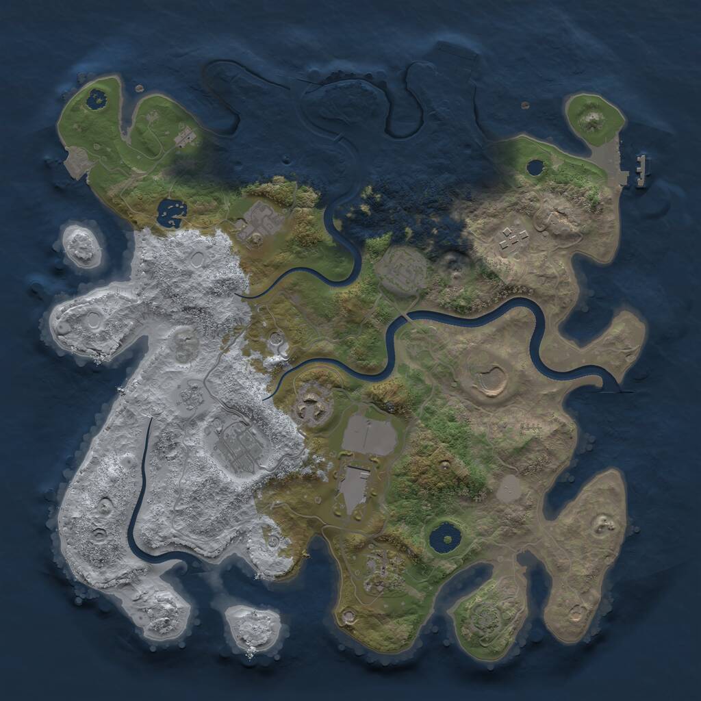 Rust Map: Procedural Map, Size: 3500, Seed: 26593169, 15 Monuments