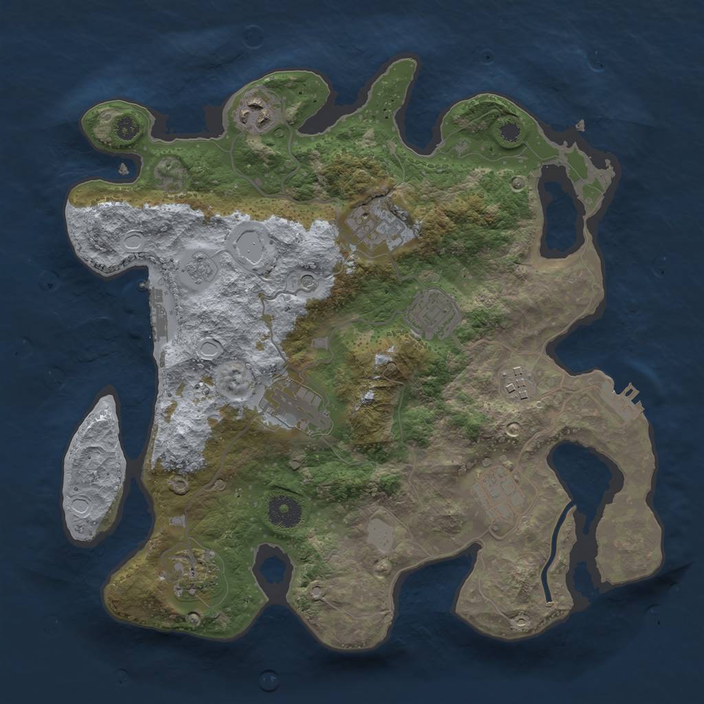 Rust Map: Procedural Map, Size: 3200, Seed: 94637887, 16 Monuments