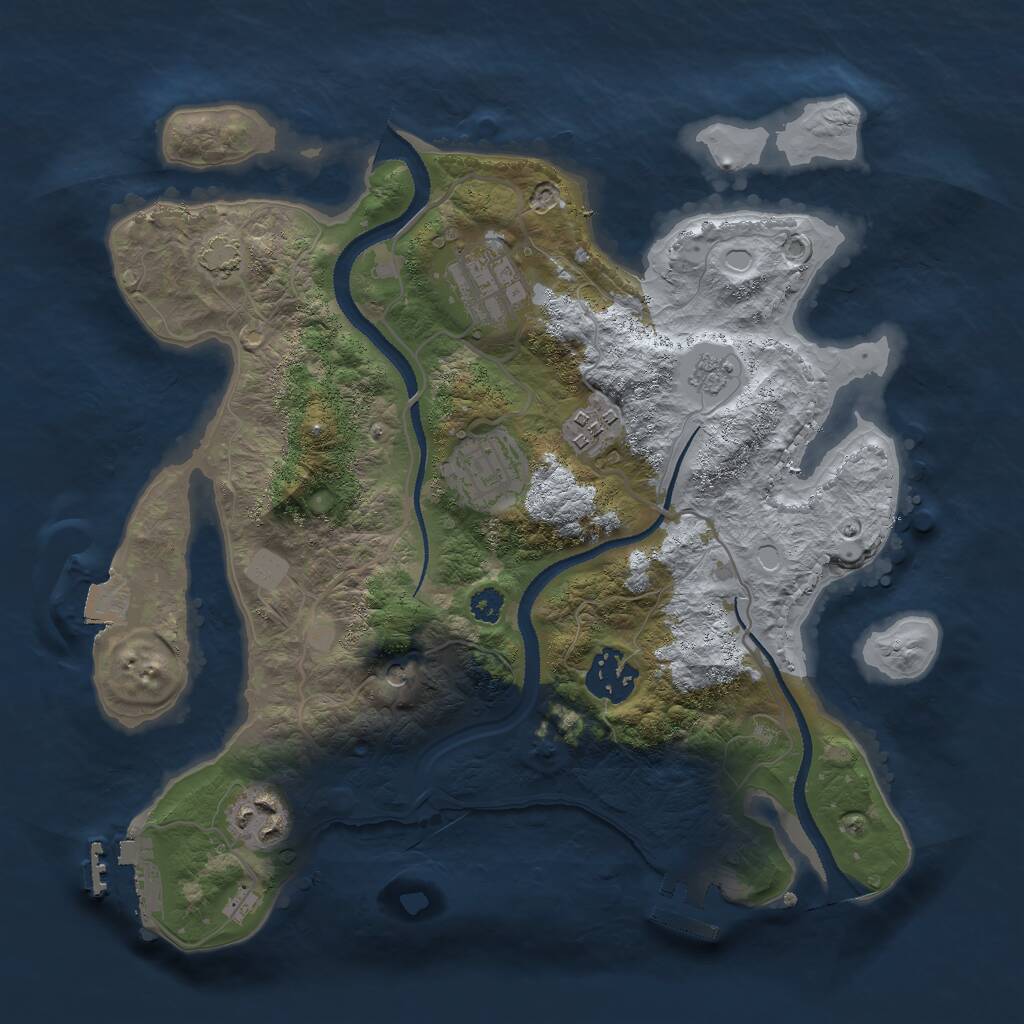 Rust Map: Procedural Map, Size: 3000, Seed: 785, 11 Monuments