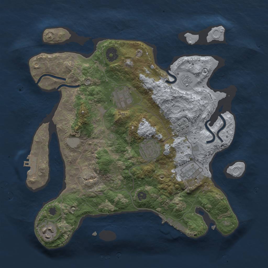 Rust Map: Procedural Map, Size: 3000, Seed: 785, 13 Monuments