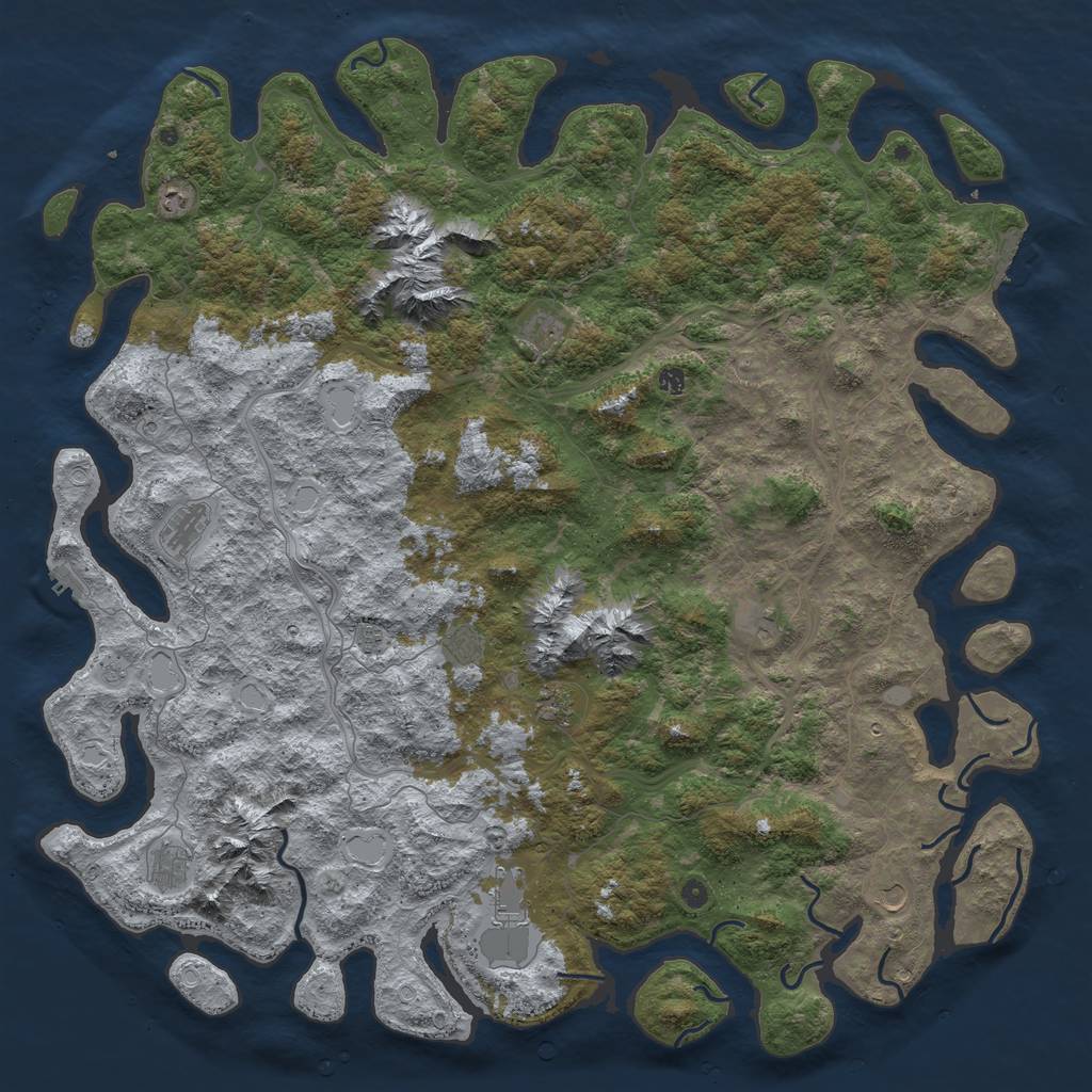 Rust Map: Procedural Map, Size: 6000, Seed: 81277, 20 Monuments