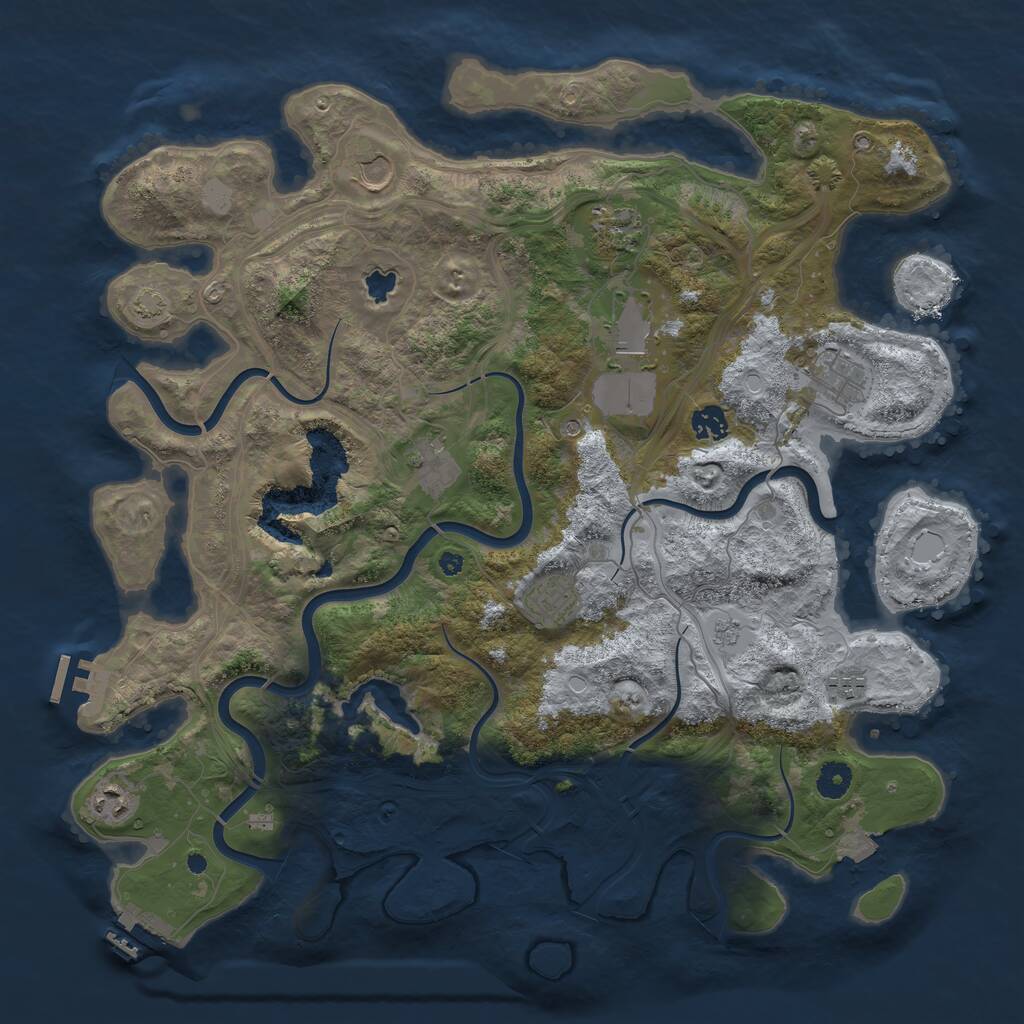 Rust Map: Procedural Map, Size: 4250, Seed: 1813501296, 15 Monuments