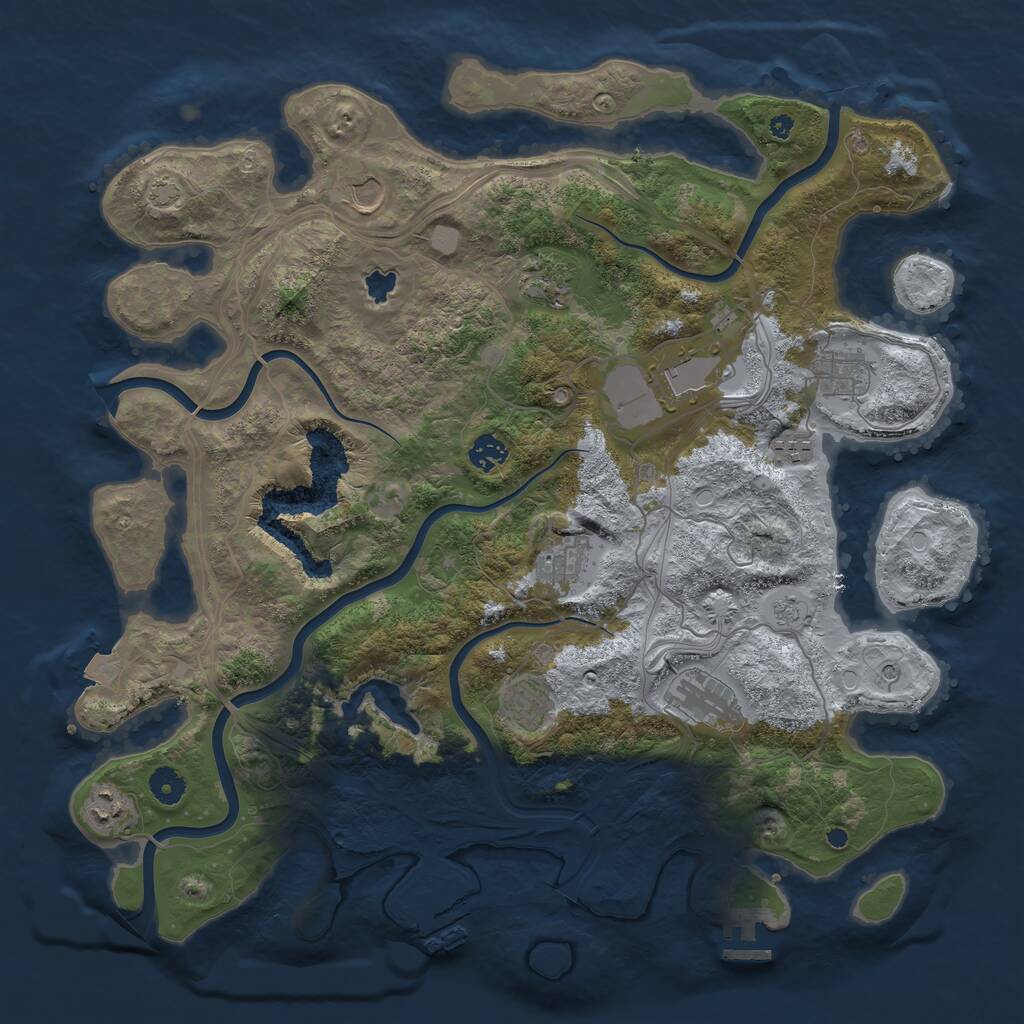 Rust Map: Procedural Map, Size: 4250, Seed: 1813501296, 16 Monuments