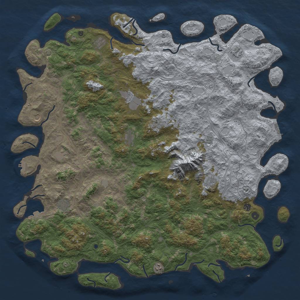 Rust Map: Procedural Map, Size: 6000, Seed: 41082588, 19 Monuments