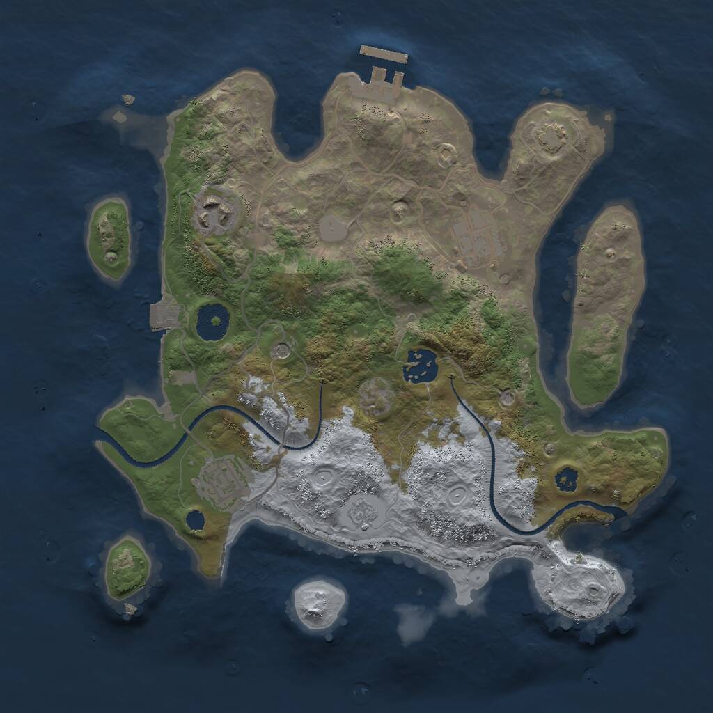 Rust Map: Procedural Map, Size: 3000, Seed: 946955849, 9 Monuments