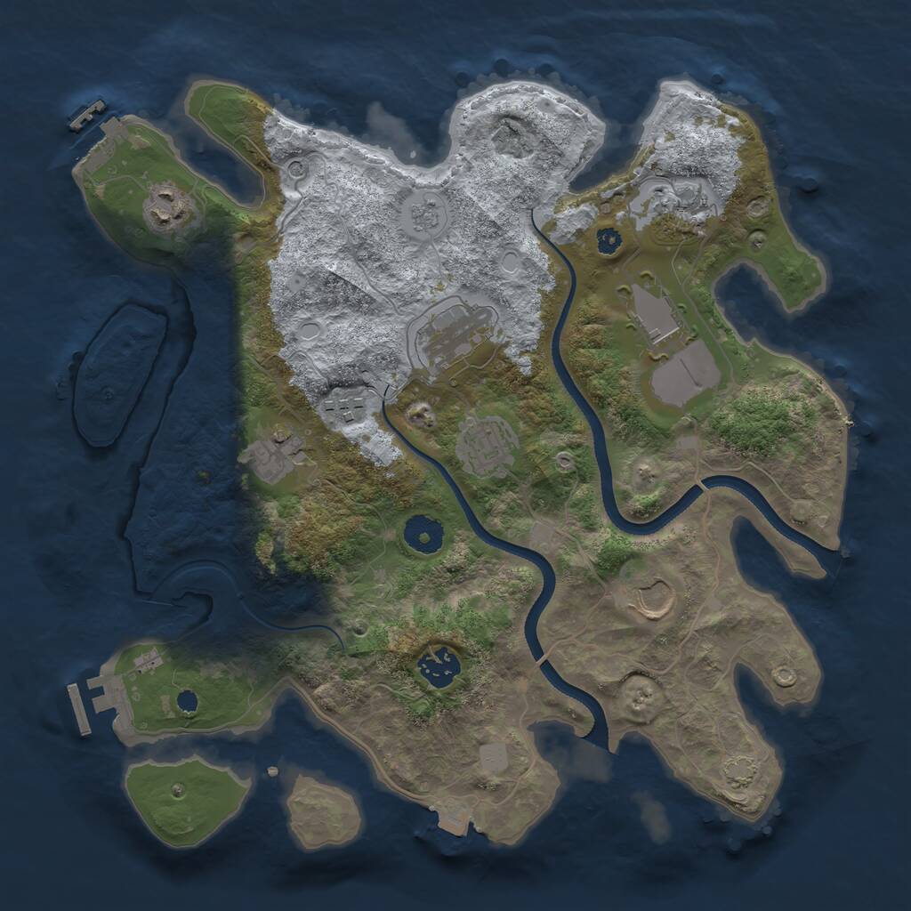 Rust Map: Procedural Map, Size: 3500, Seed: 47331, 15 Monuments