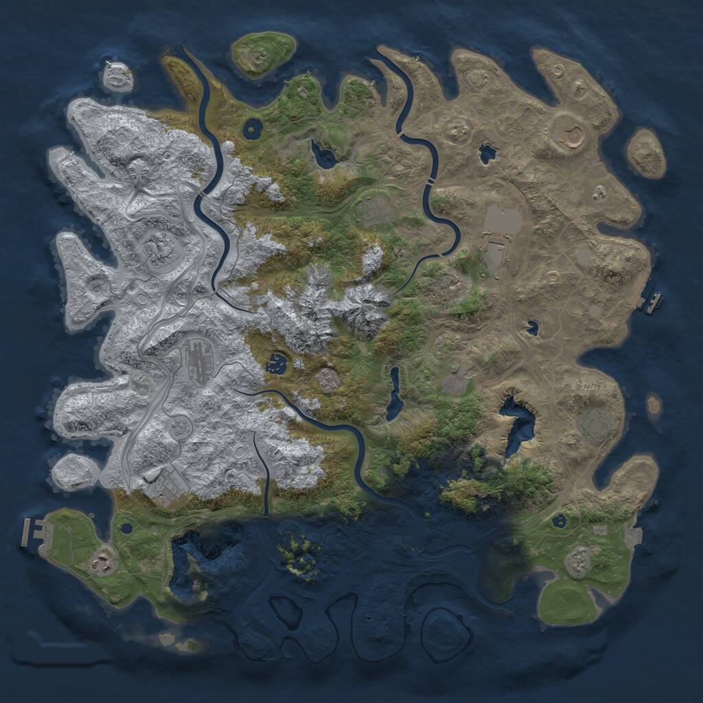 Rust Map: Procedural Map, Size: 5000, Seed: 314648512, 17 Monuments