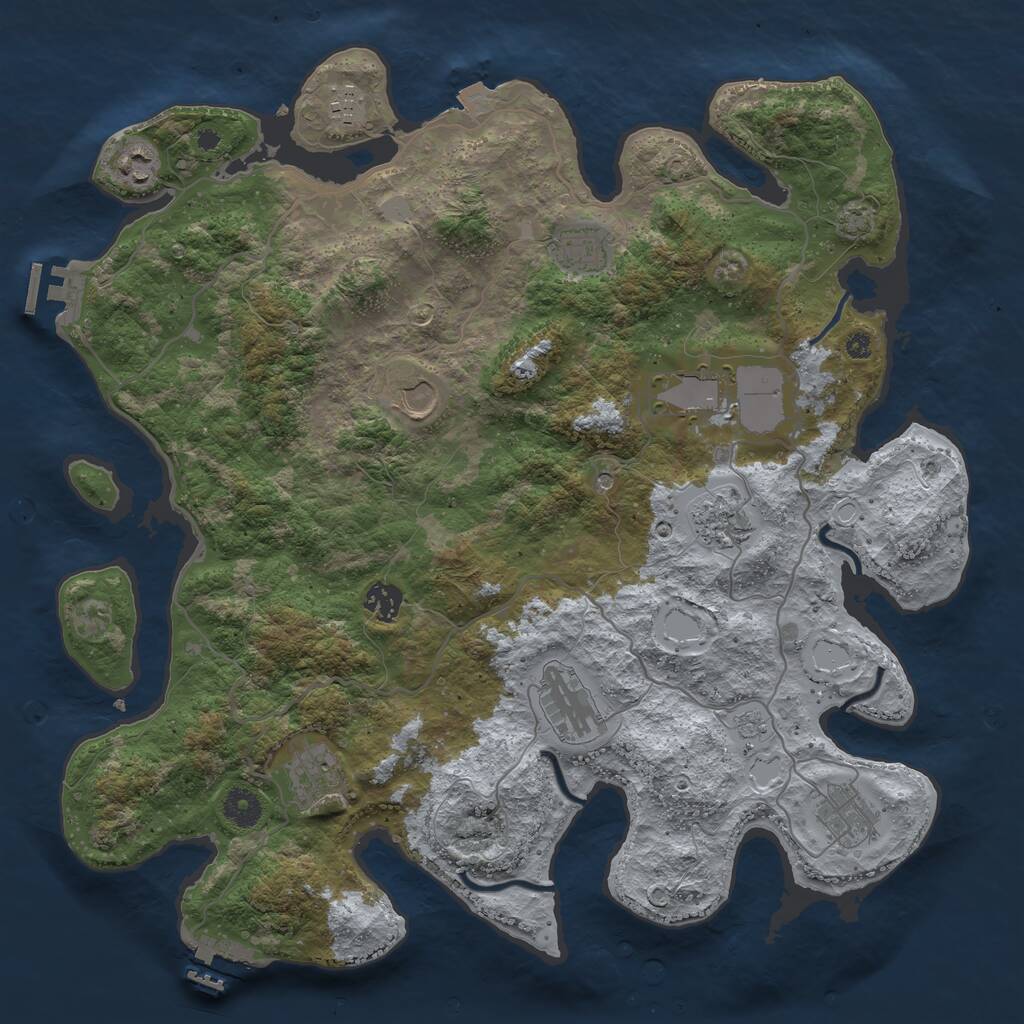 Rust Map: Procedural Map, Size: 4000, Seed: 1816687147, 16 Monuments