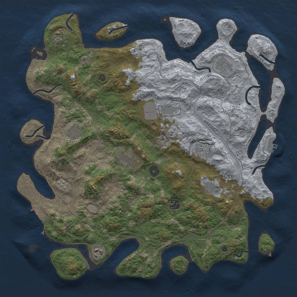Rust Map: Procedural Map, Size: 4250, Seed: 46089351, 19 Monuments