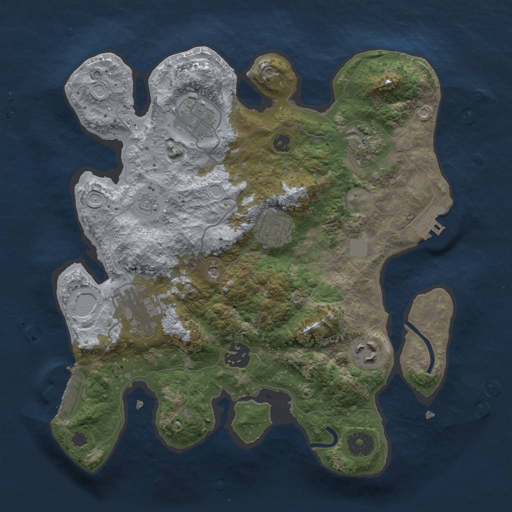 Rust Map: Procedural Map, Size: 3000, Seed: 980810434, 15 Monuments