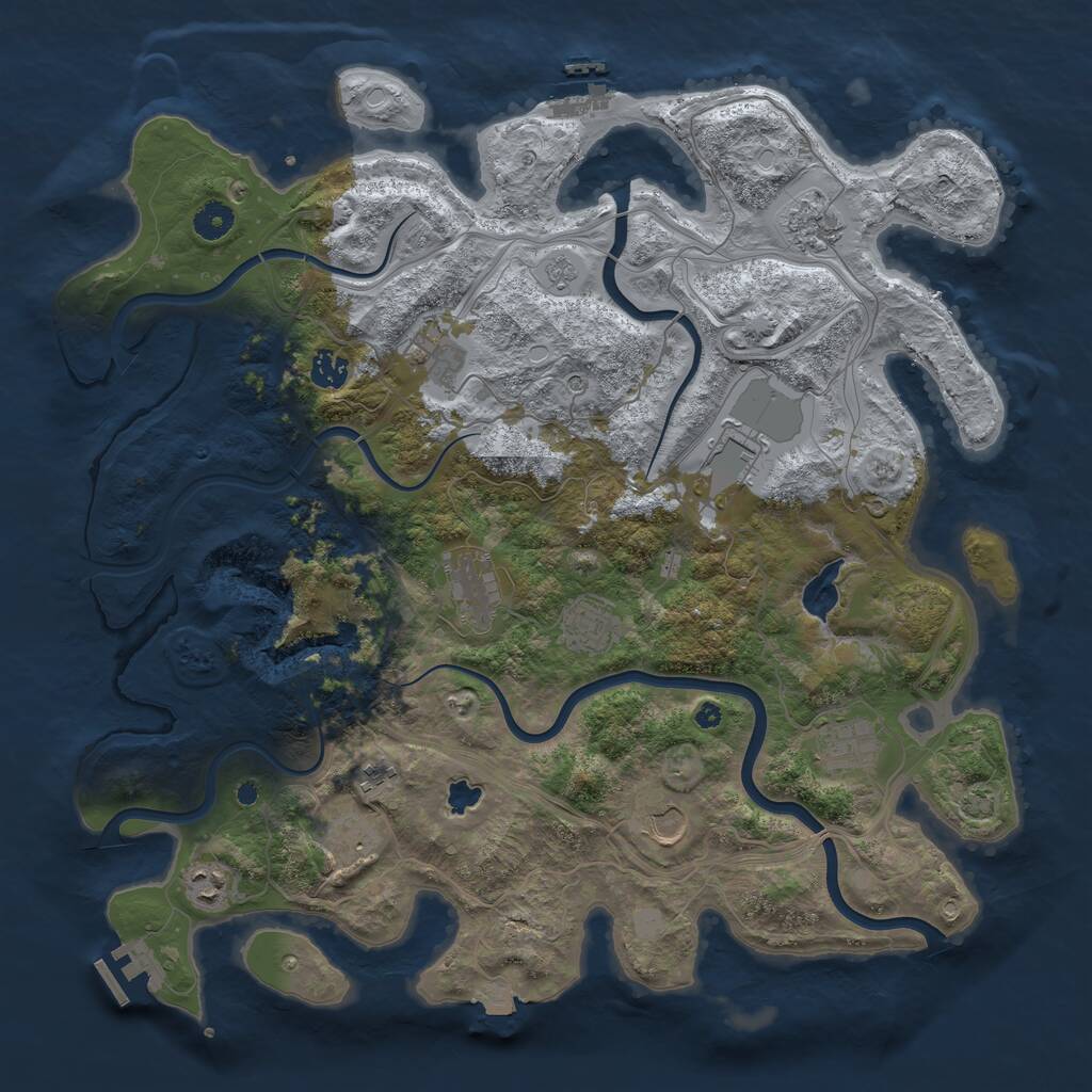 Rust Map: Procedural Map, Size: 4250, Seed: 1995965524, 17 Monuments