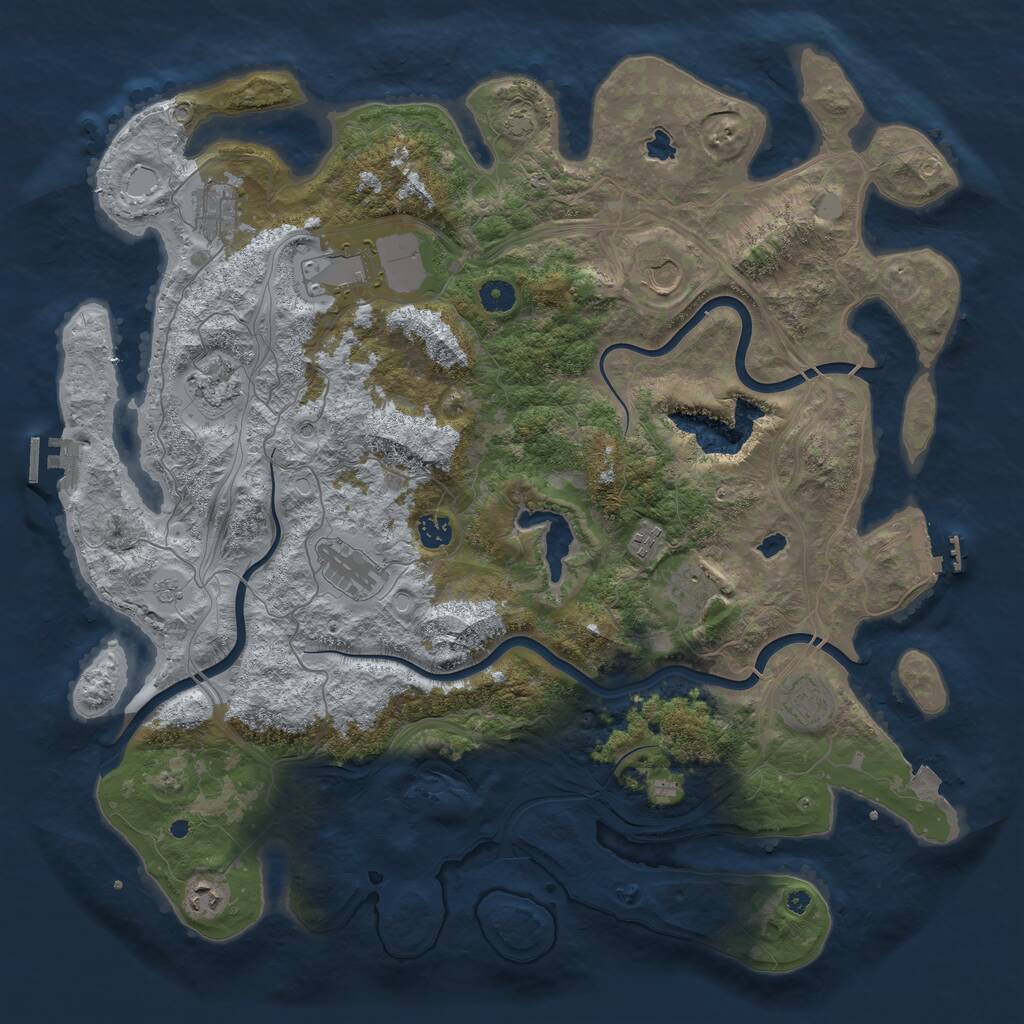 Rust Map: Procedural Map, Size: 4500, Seed: 16772, 16 Monuments