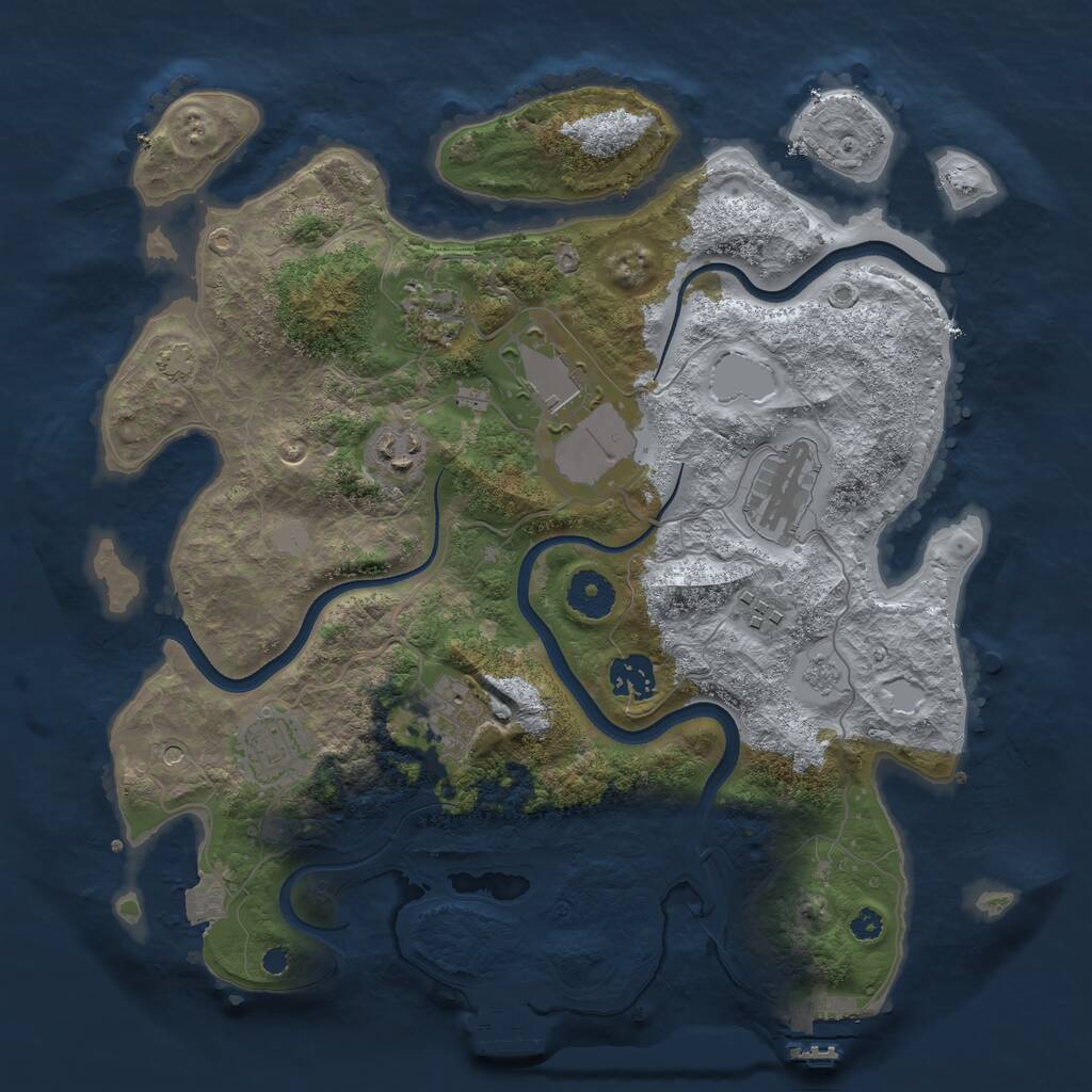 Rust Map: Procedural Map, Size: 3500, Seed: 1778843151, 14 Monuments