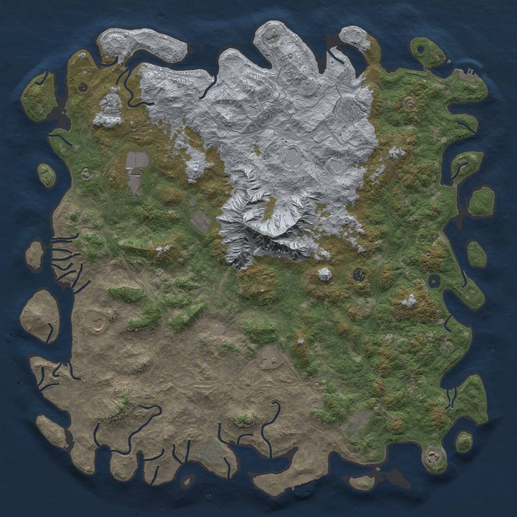 Rust Map: Procedural Map, Size: 6000, Seed: 1129, 20 Monuments