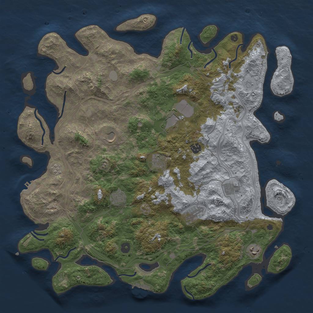 Rust Map: Procedural Map, Size: 4500, Seed: 166660890, 18 Monuments