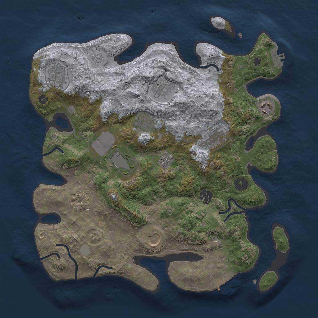 Rust Map: Procedural Map, Size: 3500, Seed: 1899821746, 19 Monuments