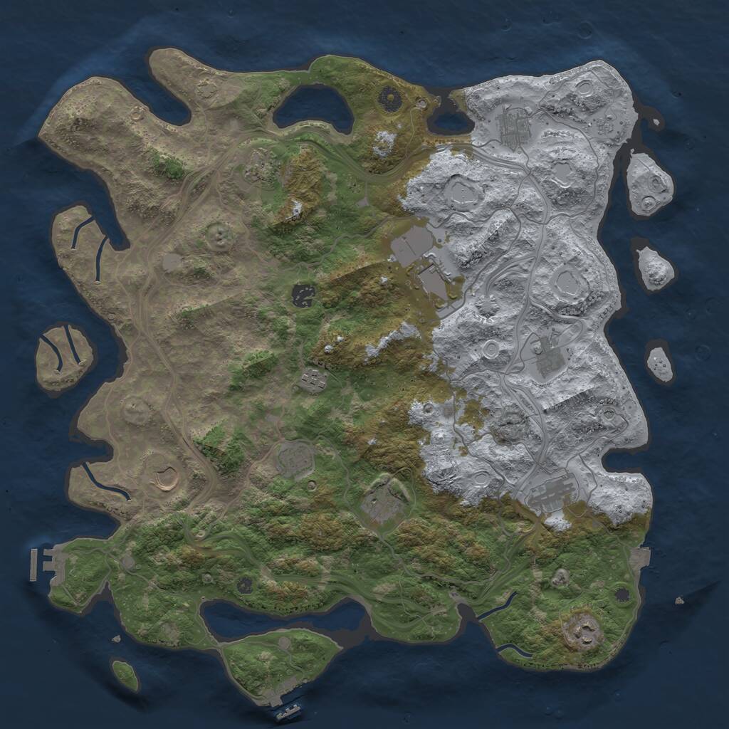 Rust Map: Procedural Map, Size: 4500, Seed: 321337, 17 Monuments
