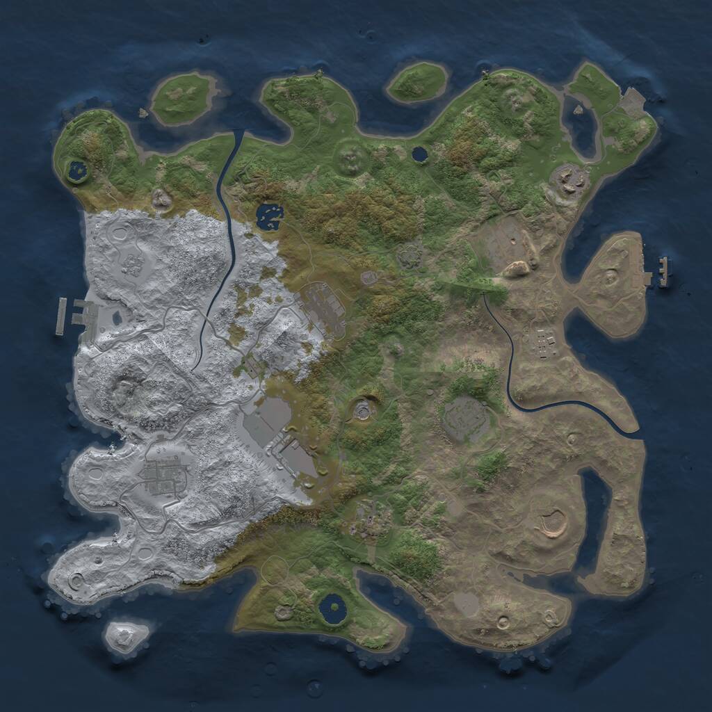 Rust Map: Procedural Map, Size: 3800, Seed: 14578949, 16 Monuments