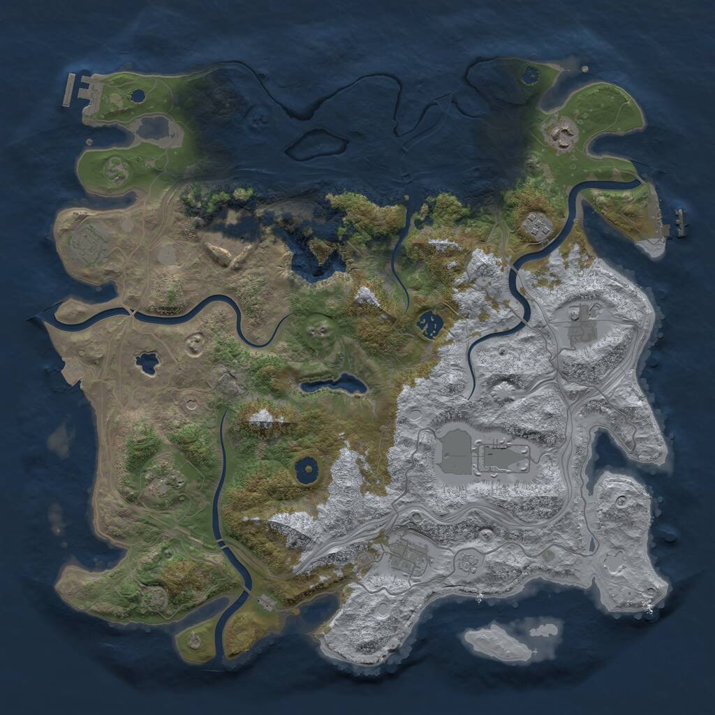 Rust Map: Procedural Map, Size: 4250, Seed: 804460792, 15 Monuments