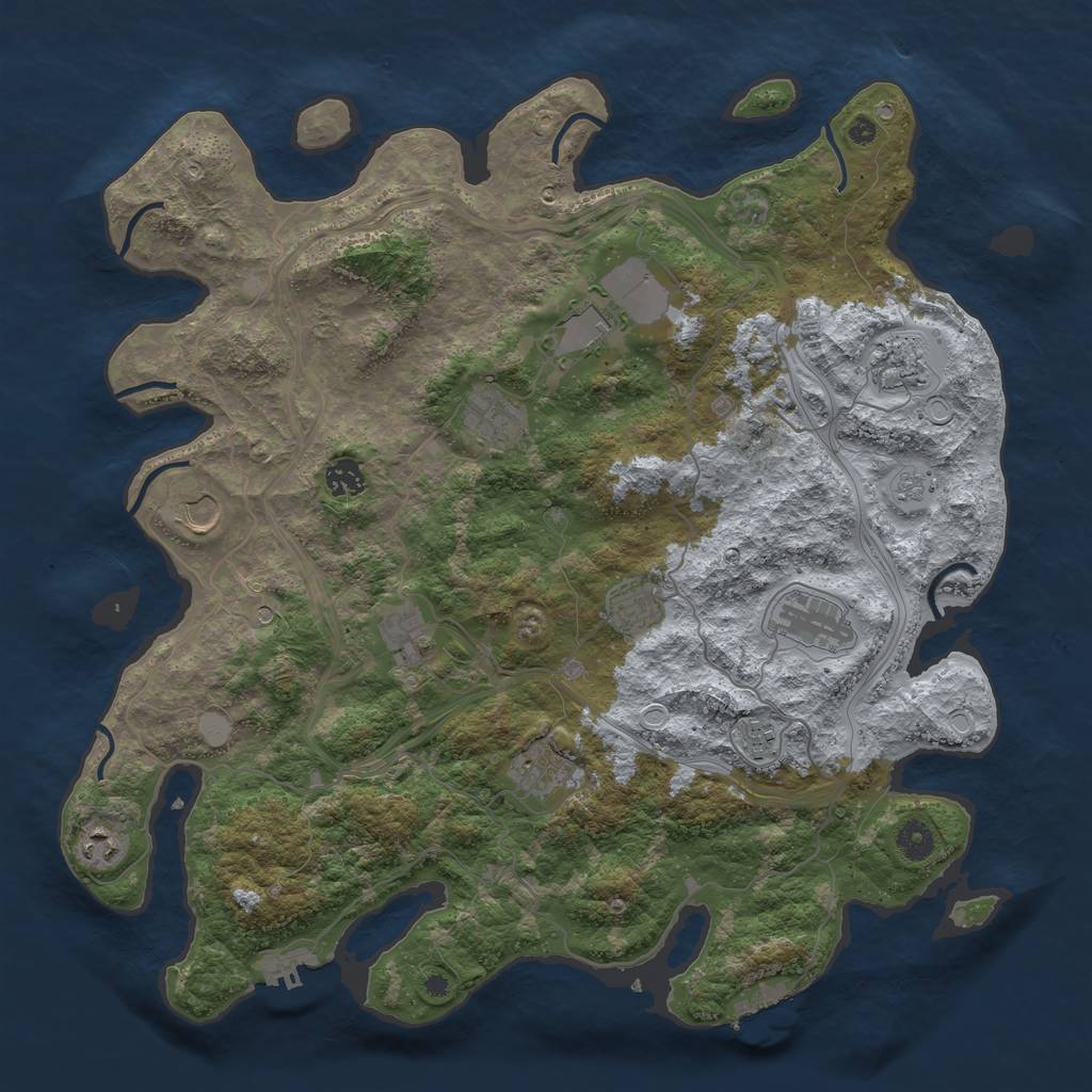 Rust Map: Procedural Map, Size: 4250, Seed: 1127859520, 20 Monuments