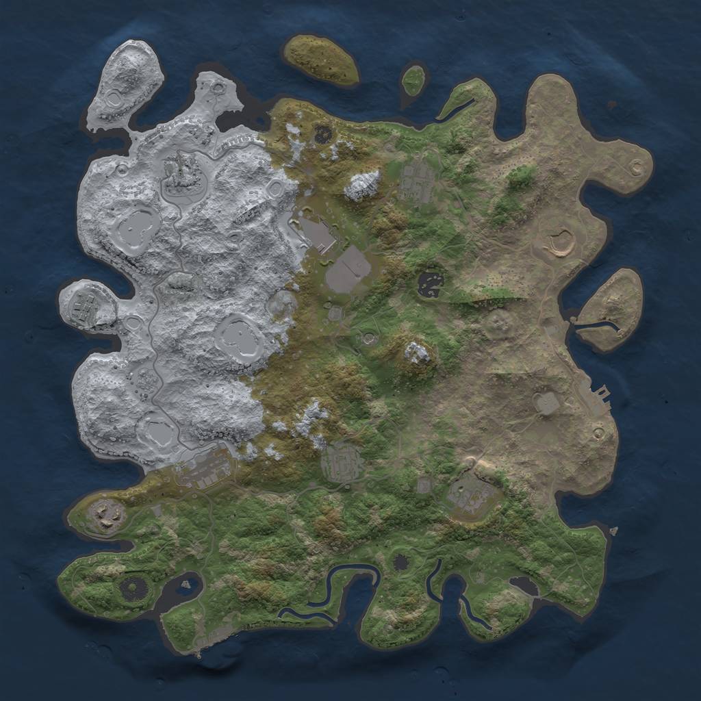 Rust Map: Procedural Map, Size: 3900, Seed: 40524, 19 Monuments