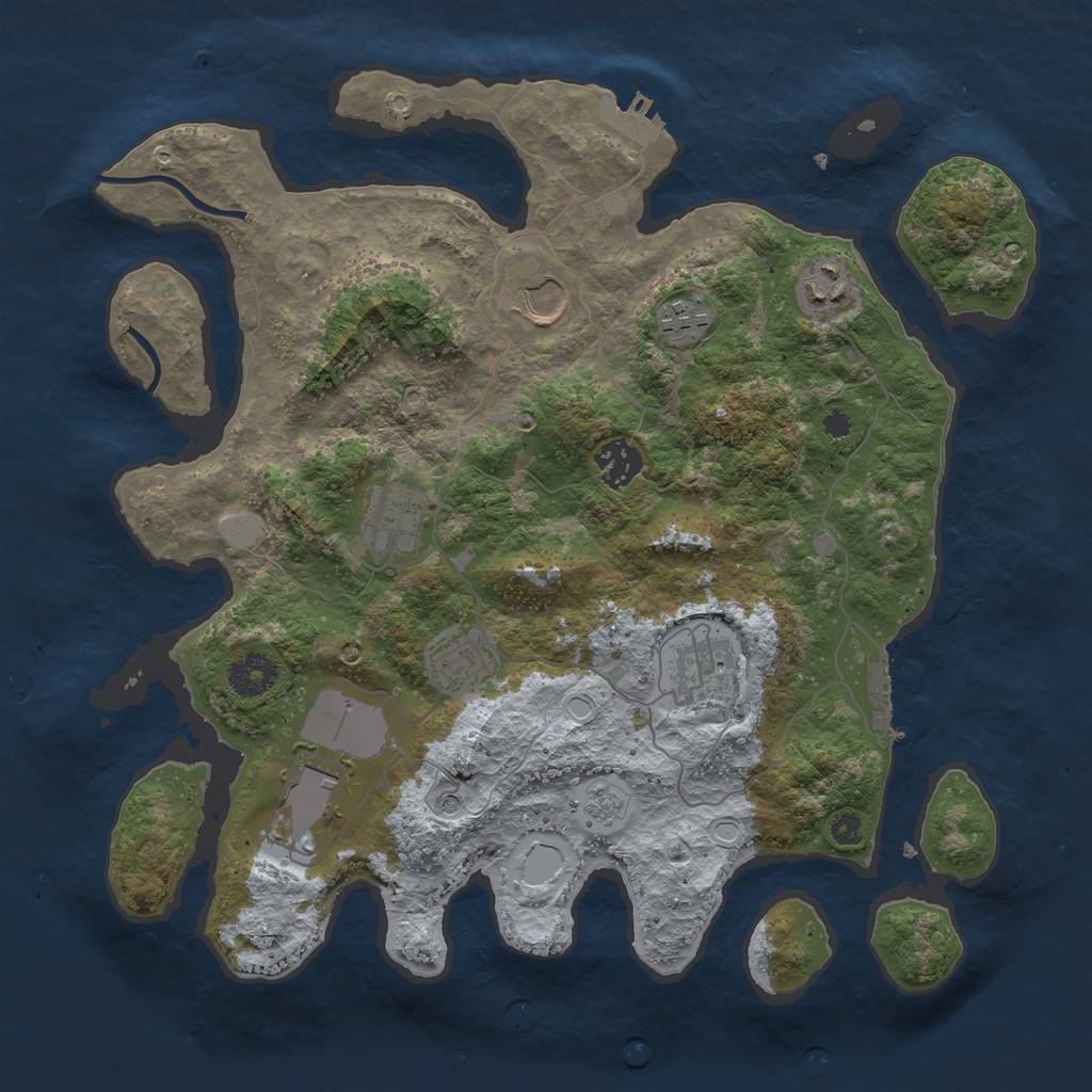 Rust Map: Procedural Map, Size: 3500, Seed: 787154754, 15 Monuments